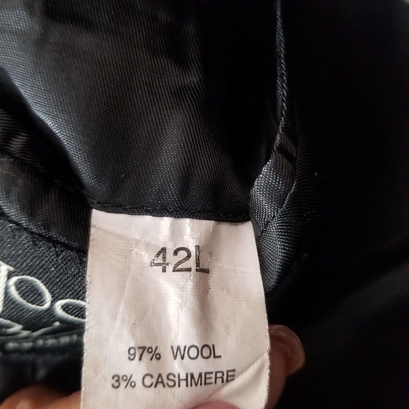 Jos. A. Bank Mens Blazer Charcoal Size 42L 3 Button Front Wool Cashmere Blend - Picture 15 of 15